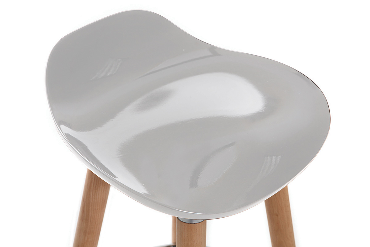 Sgabello da bar design scandinavo grigio (gruppo di 2) GILDA