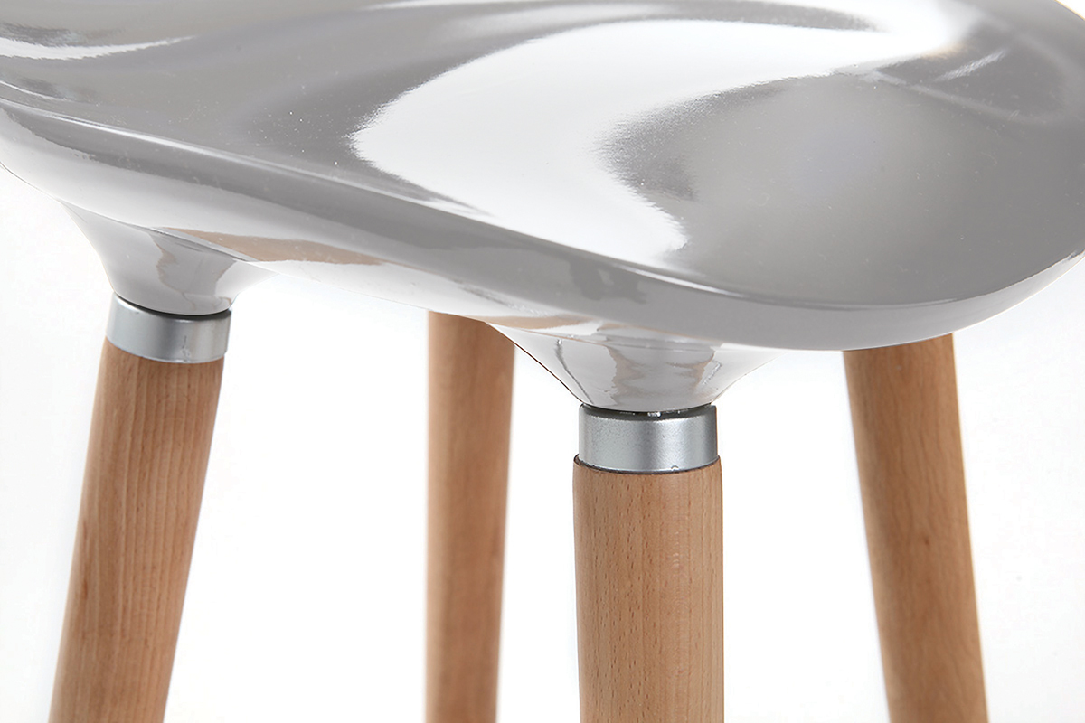 Sgabello da bar design scandinavo grigio (gruppo di 2) GILDA
