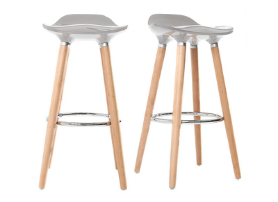 Sgabello da bar design scandinavo grigio (gruppo di 2) GILDA