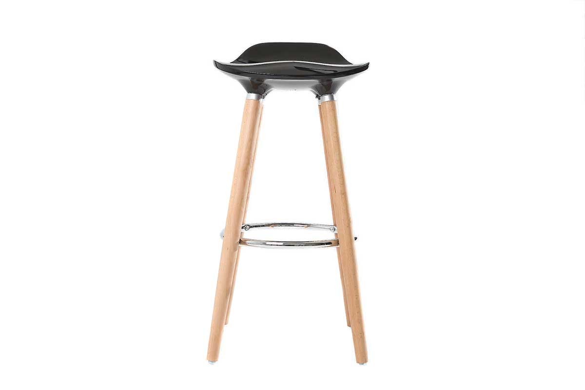 Sgabello da bar design scandinavo nero (gruppo di 2) GILDA