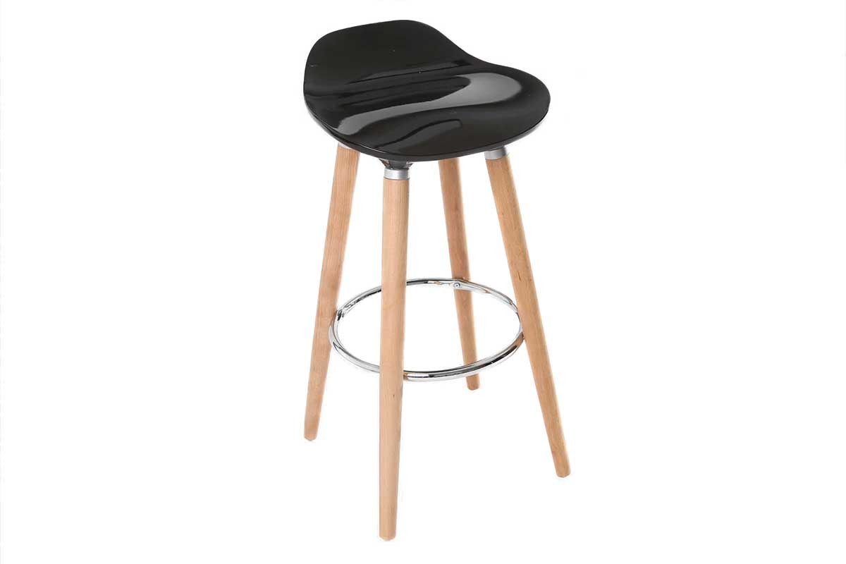 Sgabello da bar design scandinavo nero (gruppo di 2) GILDA
