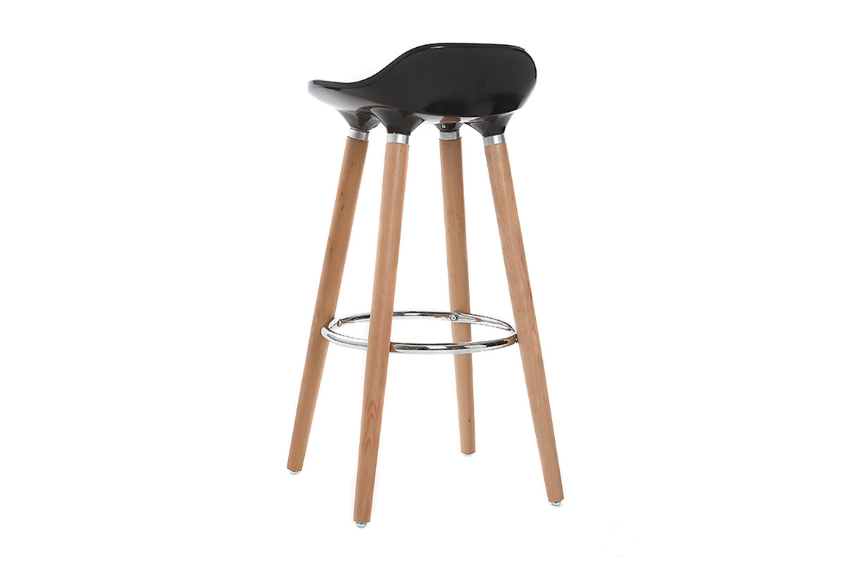 Sgabello da bar design scandinavo nero (gruppo di 2) GILDA