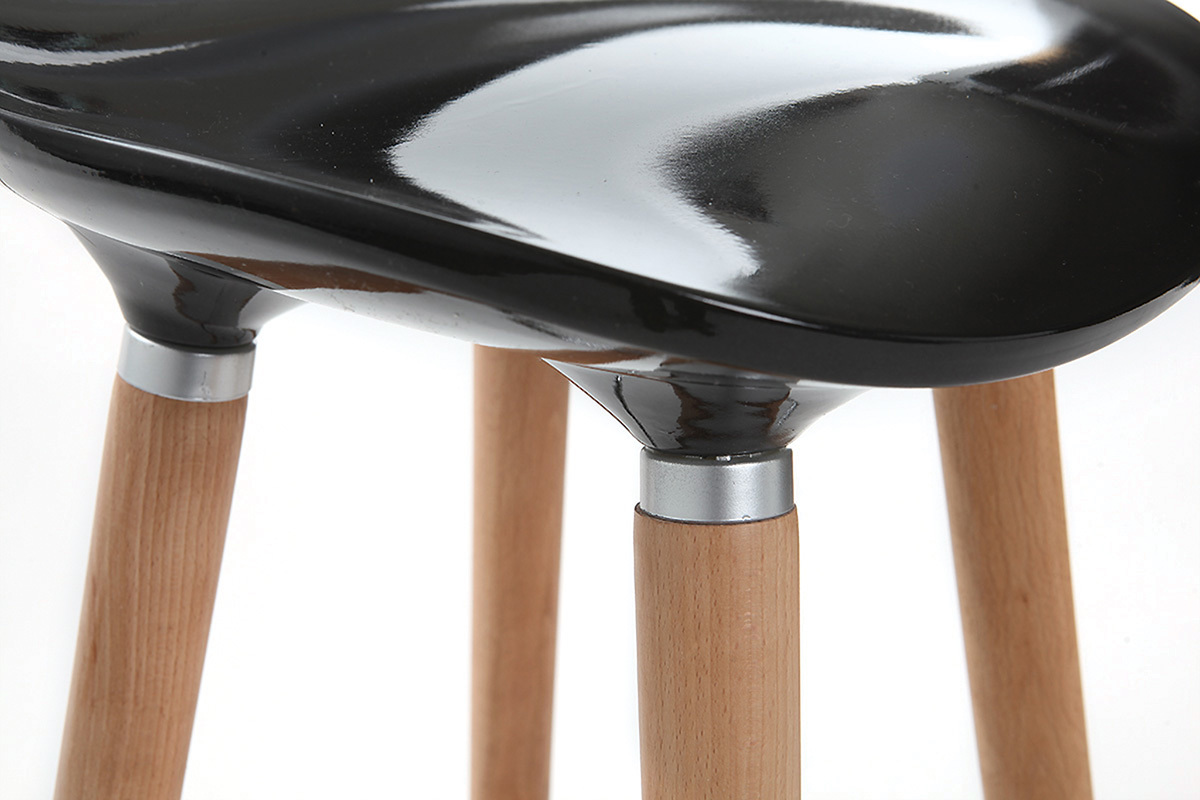Sgabello da bar design scandinavo nero (gruppo di 2) GILDA