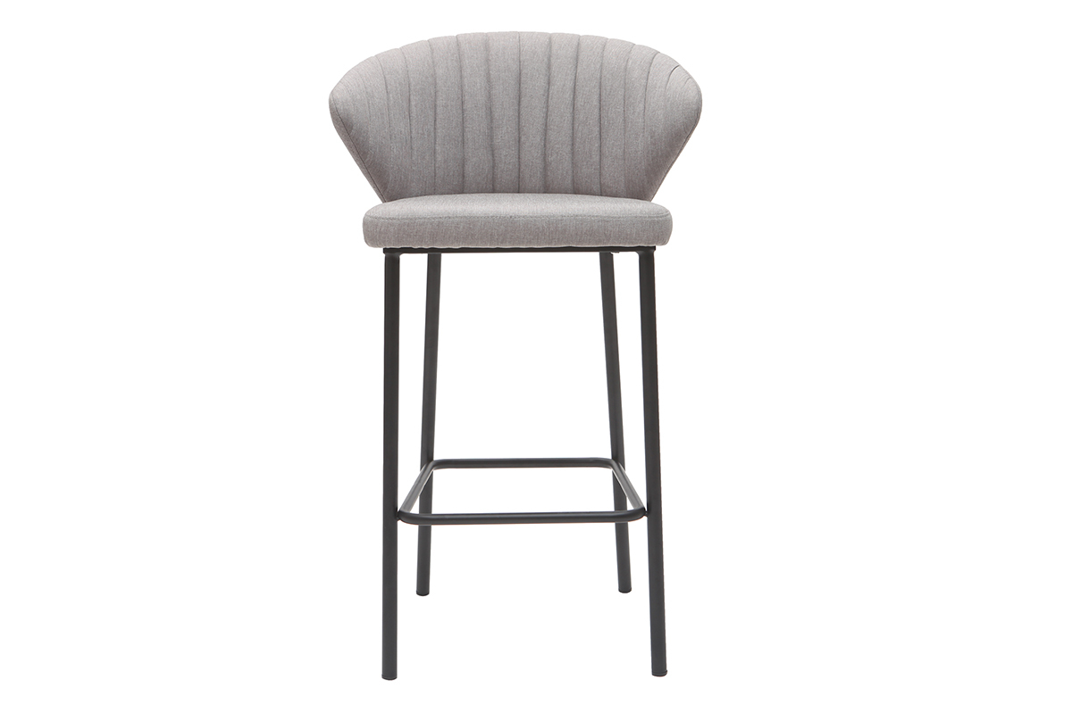 Sgabello da bar design tessuto grigio 65 cm DALLY