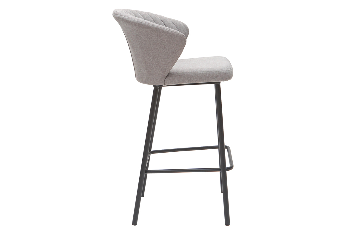 Sgabello da bar design tessuto grigio 65 cm DALLY