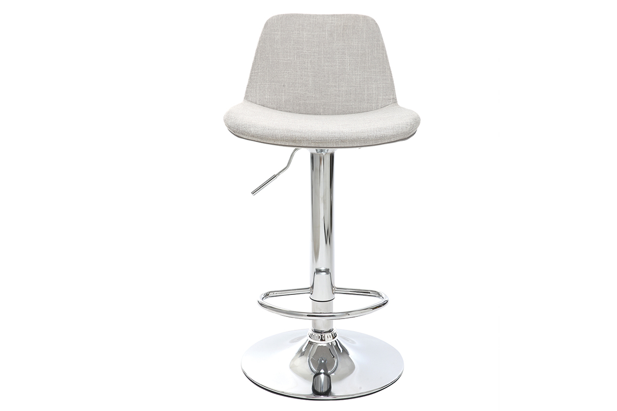 Sgabello da bar design tessuto grigio chiaro set di 2 ZACK