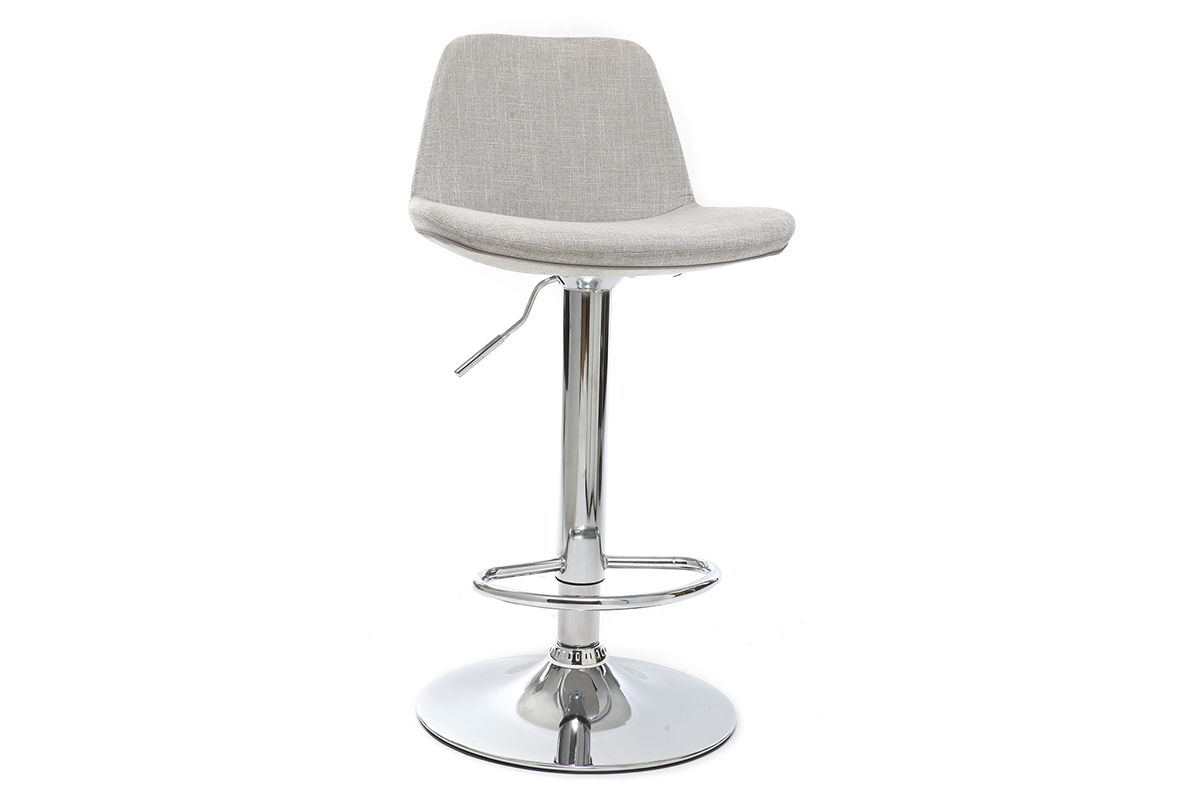 Sgabello da bar design tessuto grigio chiaro set di 2 ZACK