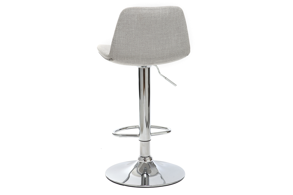 Sgabello da bar design tessuto grigio chiaro set di 2 ZACK