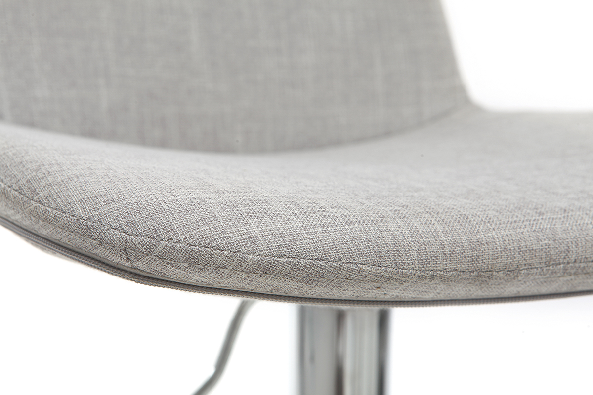 Sgabello da bar design tessuto grigio chiaro set di 2 ZACK