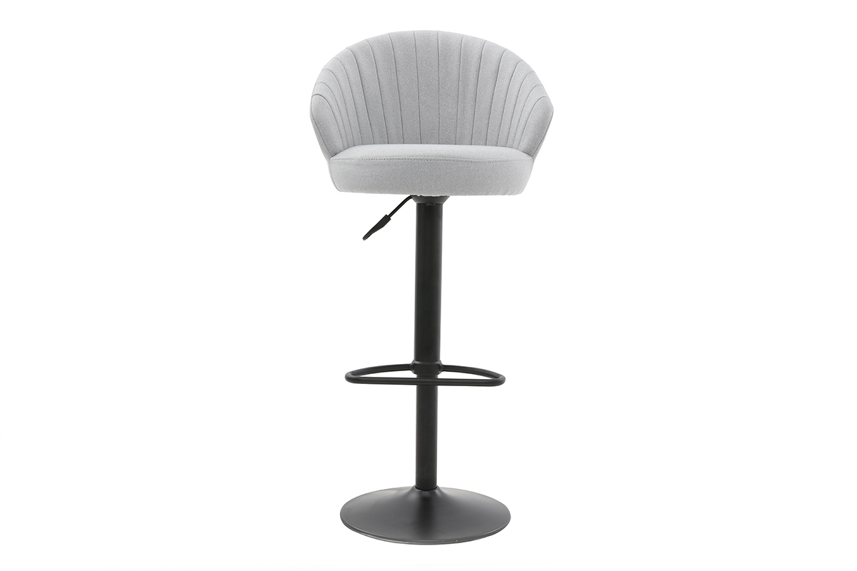 Sgabello da bar design tessuto grigio IZAAC