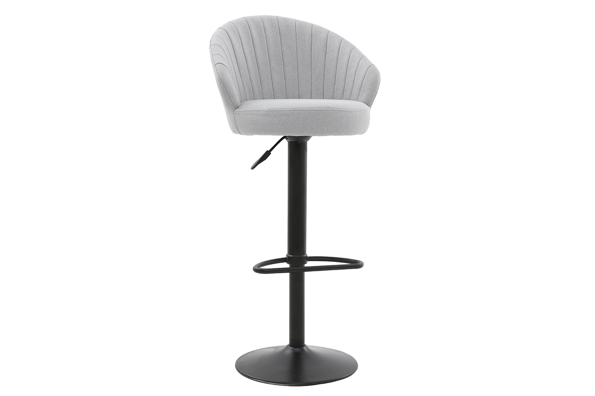 Sgabello da bar design tessuto grigio IZAAC