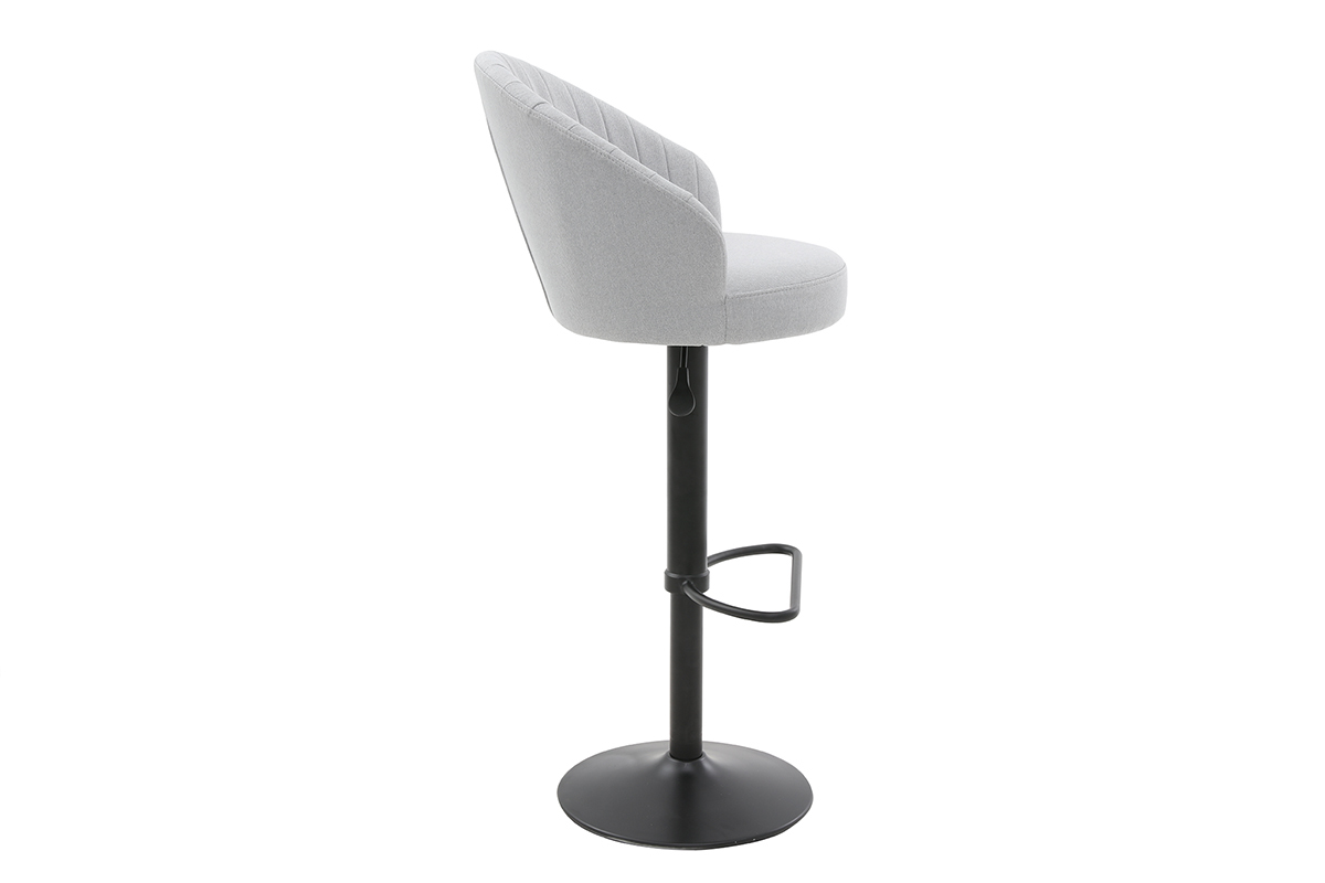 Sgabello da bar design tessuto grigio IZAAC