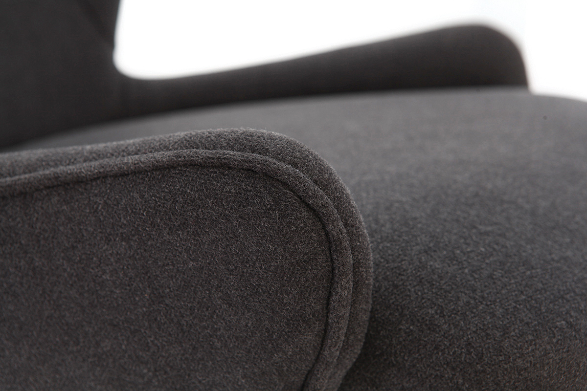 Sgabello da bar design tessuto grigio piedi in frassino BJORG