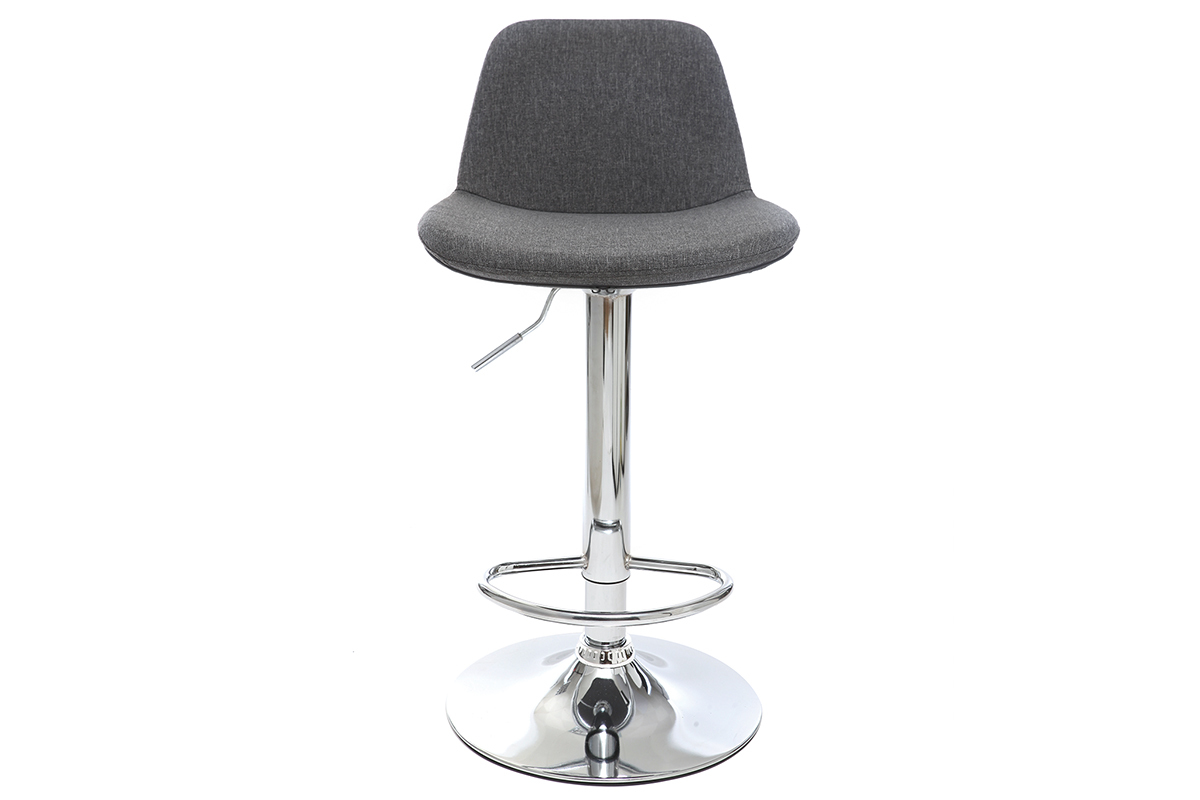 Sgabello da bar design tessuto grigio scuro set di 2 ZACK