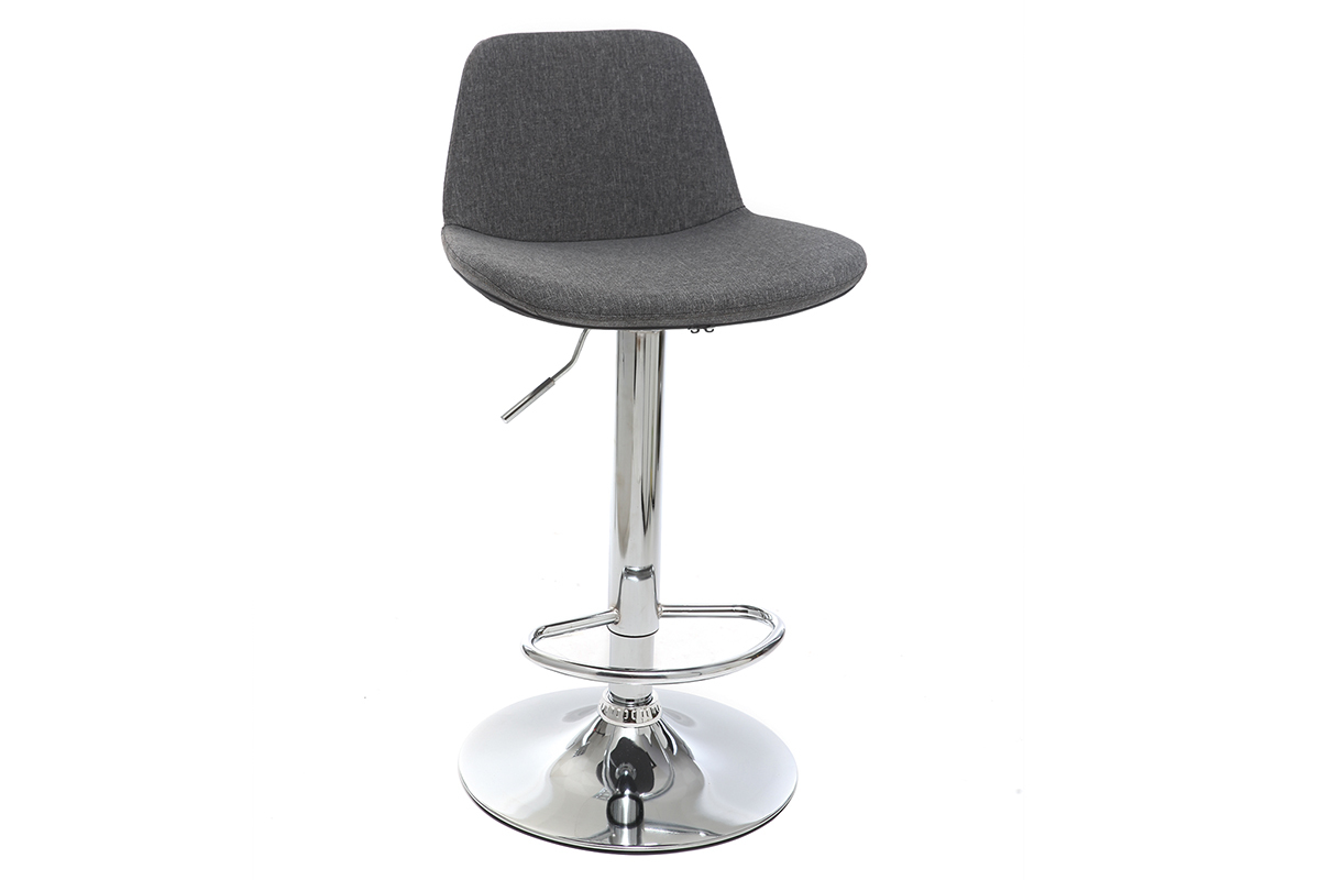 Sgabello da bar design tessuto grigio scuro set di 2 ZACK