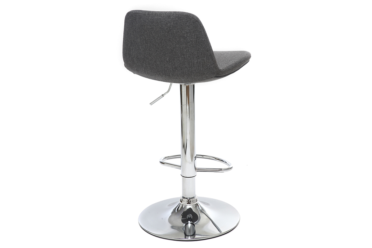 Sgabello da bar design tessuto grigio scuro set di 2 ZACK