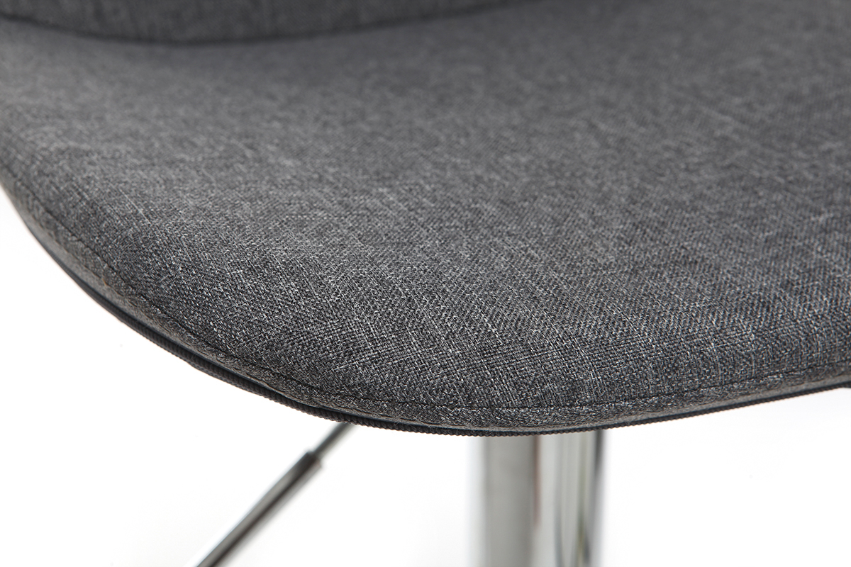 Sgabello da bar design tessuto grigio scuro set di 2 ZACK