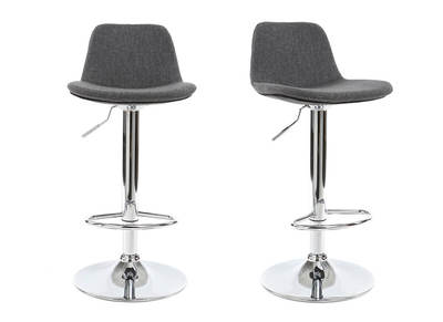 Sgabello da bar design tessuto grigio scuro set di 2 ZACK