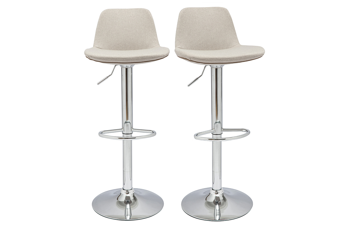 Sgabello da bar design tessuto naturale set di 2 ZACK