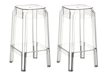 Sgabello da bar design trasparente 65cm coppia di 2 CLEAR