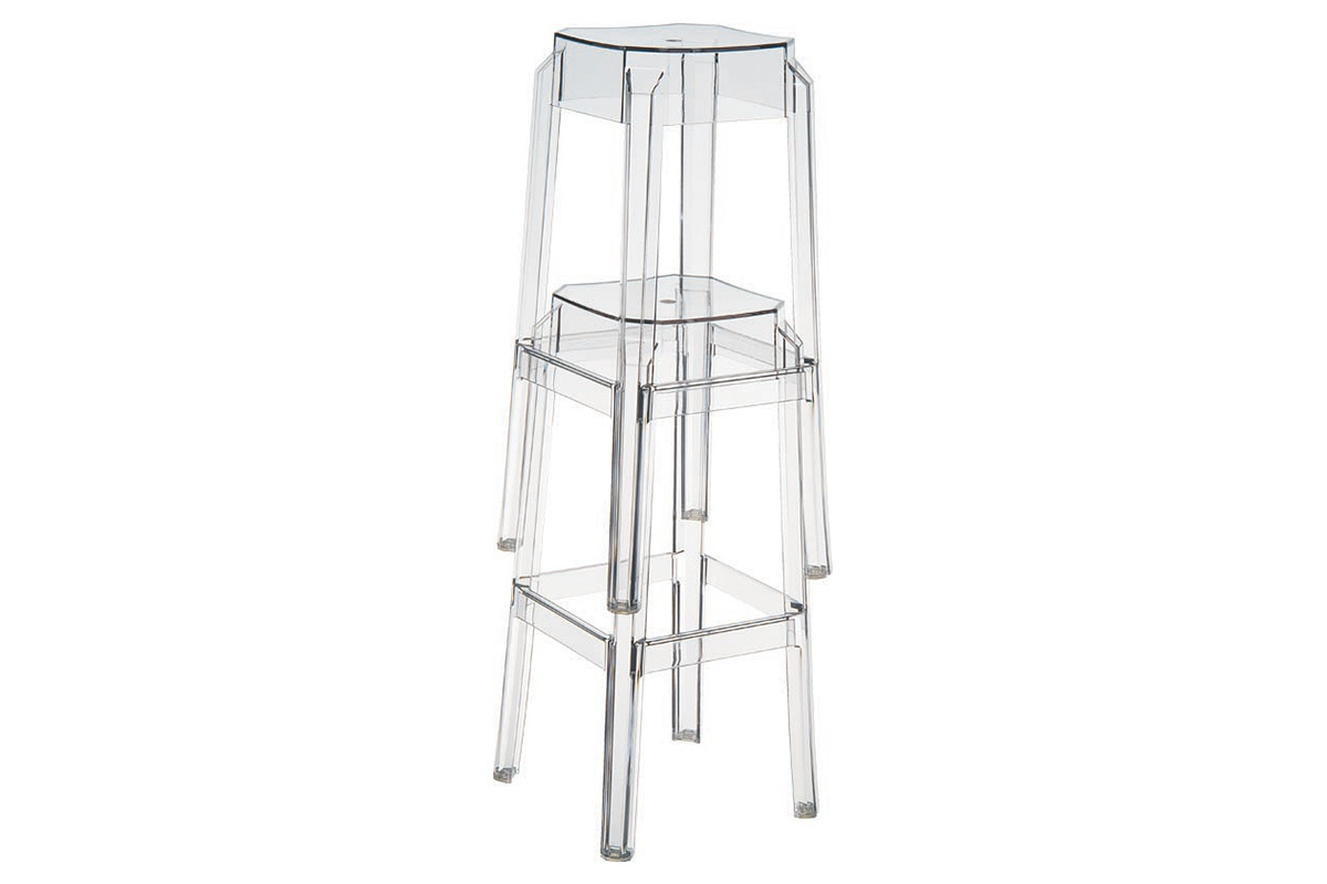 Sgabello da bar design trasparente 65cm set di 2 CLEAR