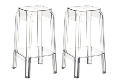 Sgabello da bar design trasparente 75cm set di 2 CLEAR