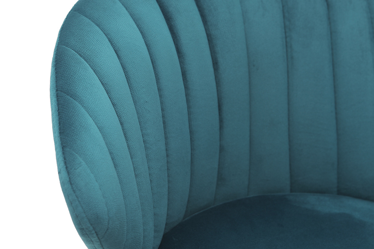 Sgabello da bar design velluto blu petrolio 68 cm DALLY