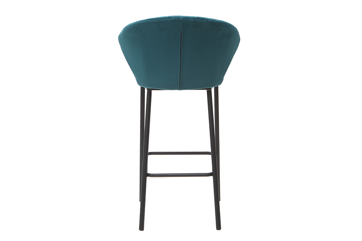 Sgabello da bar design velluto blu petrolio 68 cm DALLY