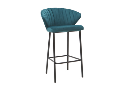 Sgabello da bar design velluto blu petrolio 68 cm DALLY