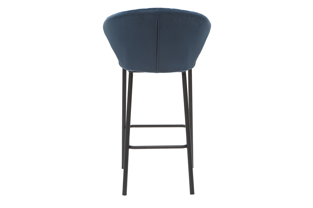 Sgabello da bar design velluto blu scuro 68 cm DALLY