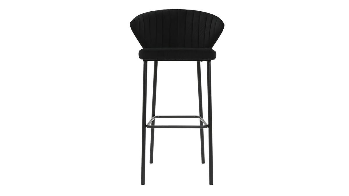 Sgabello da bar design velluto nero 78 cm DALLY