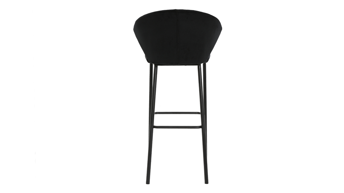 Sgabello da bar design velluto nero 78 cm DALLY