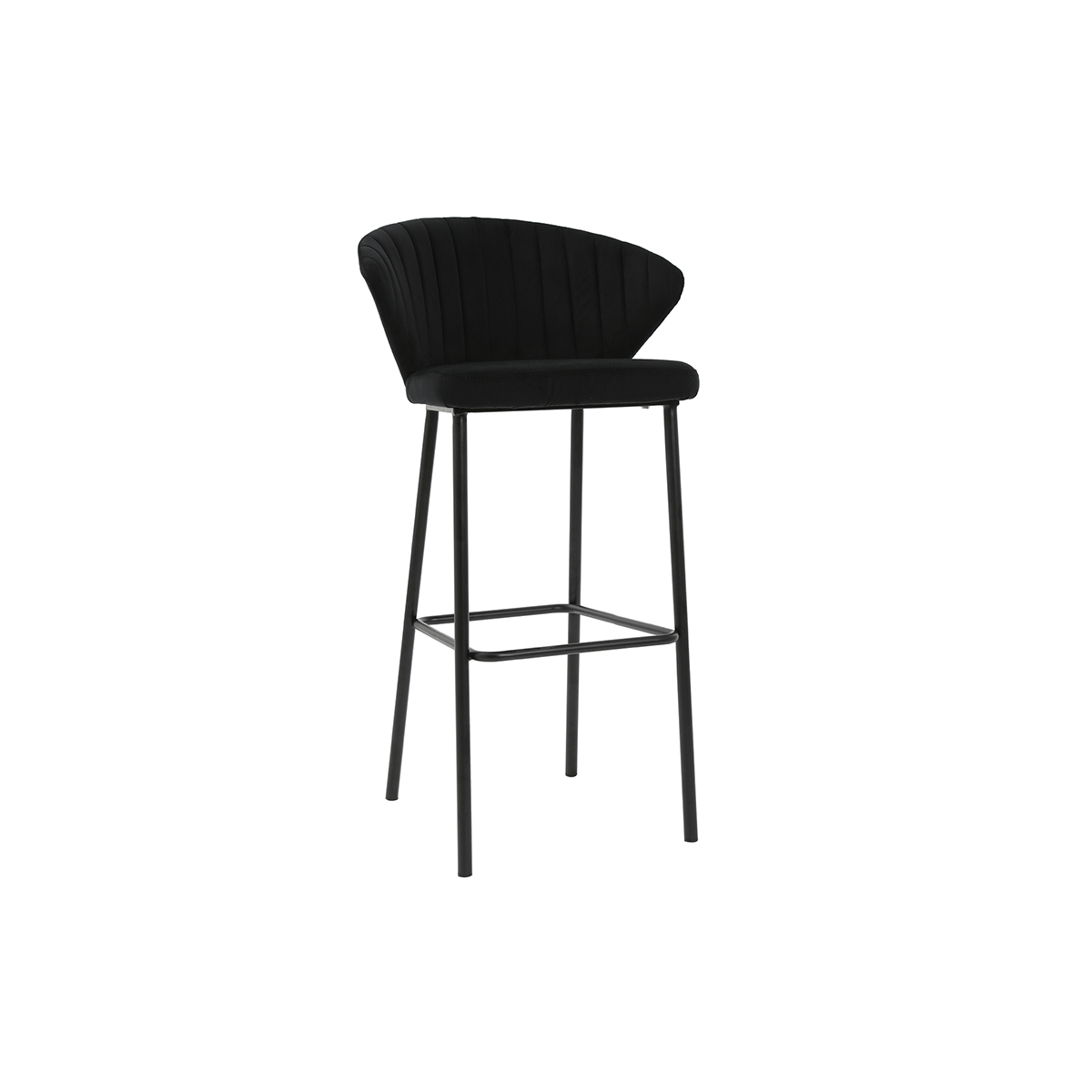 Sgabello da bar design velluto nero 78 cm DALLY