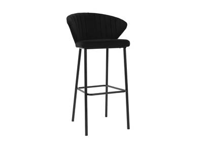 Sgabello da bar design velluto nero 78 cm DALLY