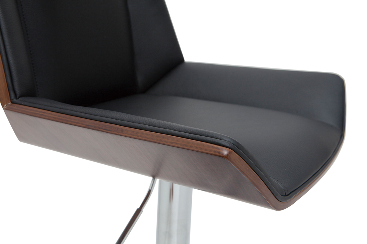 Sgabello da bar di design bianco e legno chiaro MELKIOR