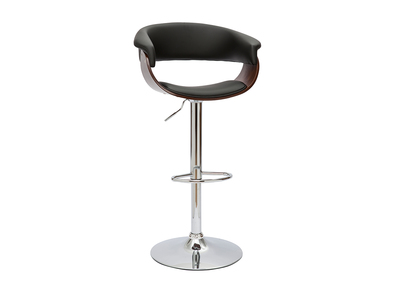 Sgabello da bar di design regolabile in legno scuro e nero OKTAV