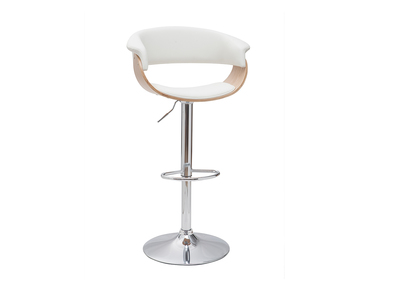  Sgabello da bar di design regolabile OKTAV bianco e legno chiaro