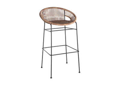 Sgabello da bar in fili di resina stile giunco MIA