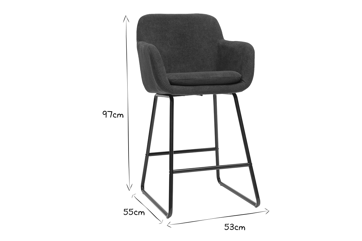 Sgabello da bar in tessuto effetto velluto beige H65 cm (set di 2) AMIKA