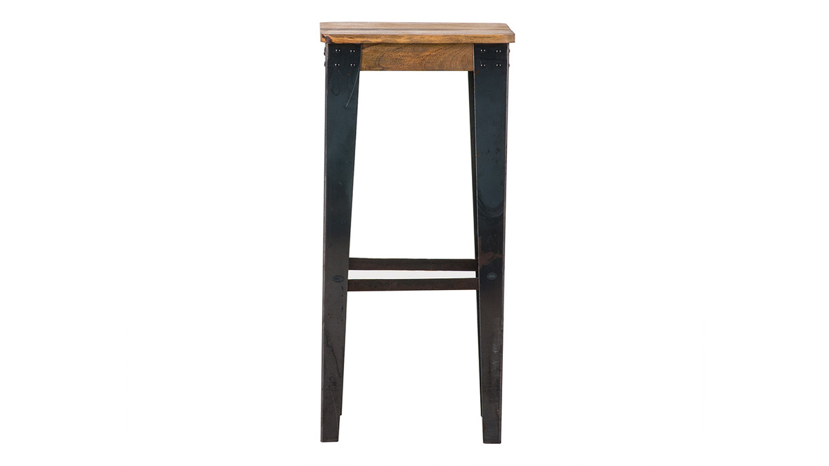 Sgabello da bar industriale in acciaio e legno 75 cm MADISON