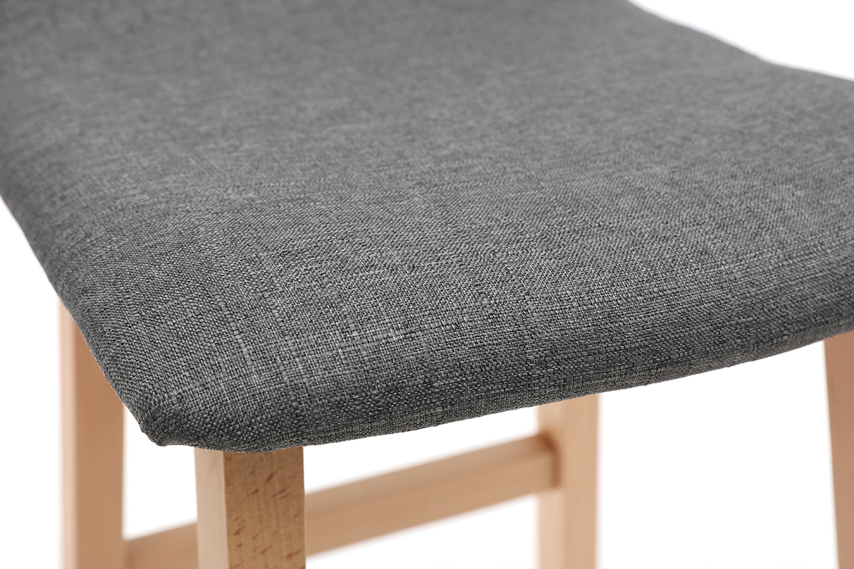 Sgabello da bar legno chiaro e tessuto grigio 72cm gruppo di 2 OSAKA