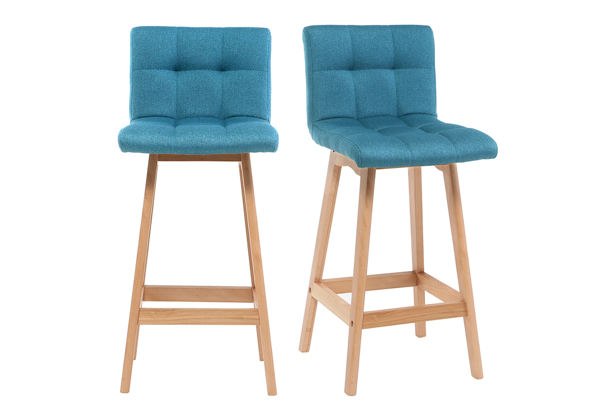 Sgabello da bar legno e foglia di t 65cm set di 2 KLARIS