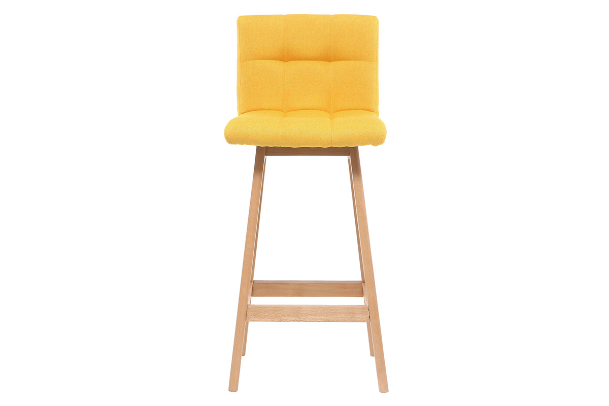 Sgabello da bar legno e giallo 65cm set di 2 KLARIS