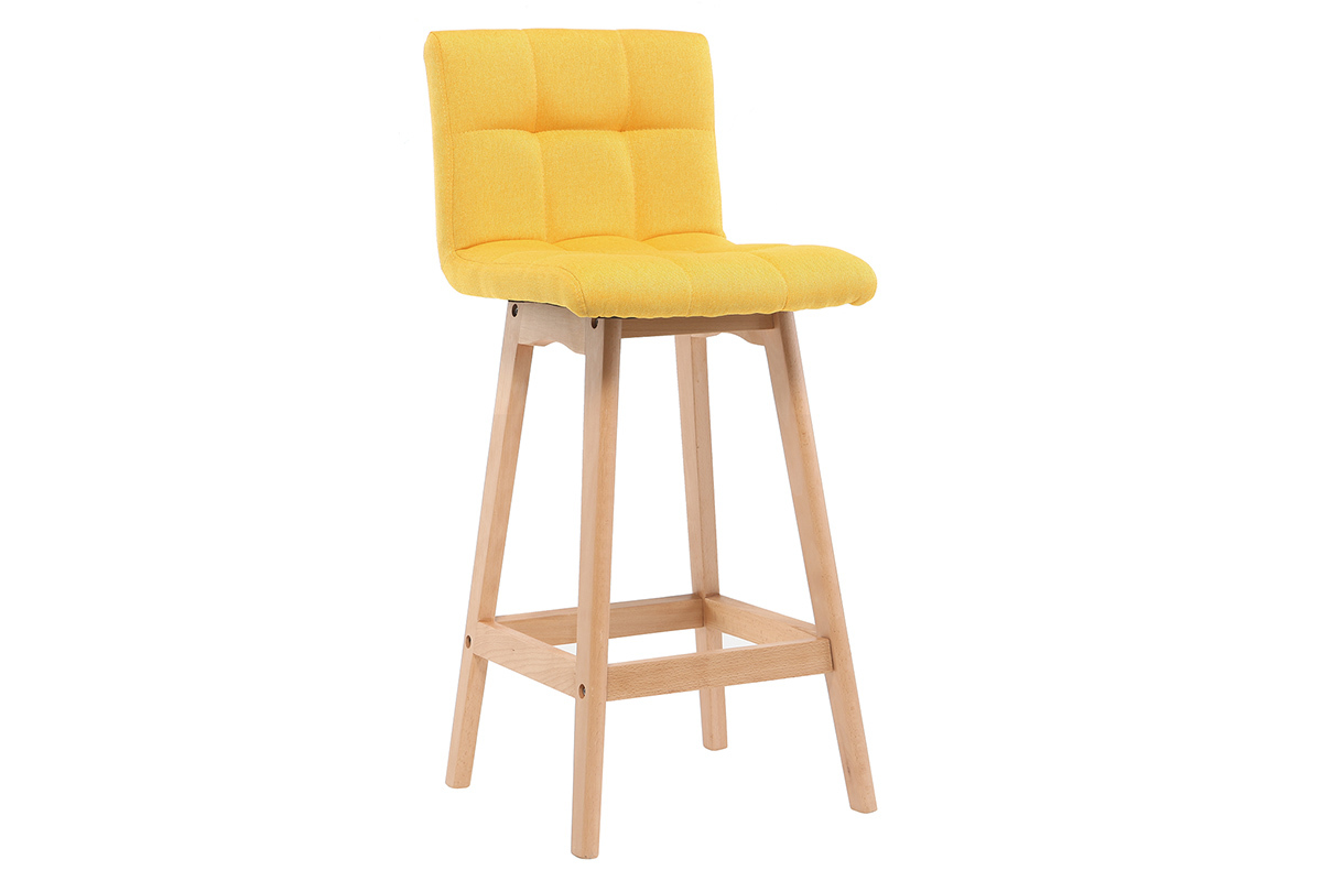 Sgabello da bar legno e giallo 65cm set di 2 KLARIS
