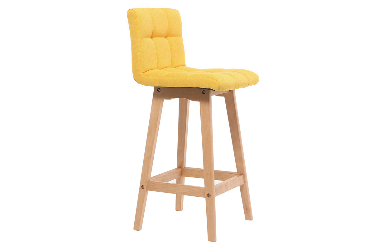 Sgabello da bar legno e giallo 65cm set di 2 KLARIS