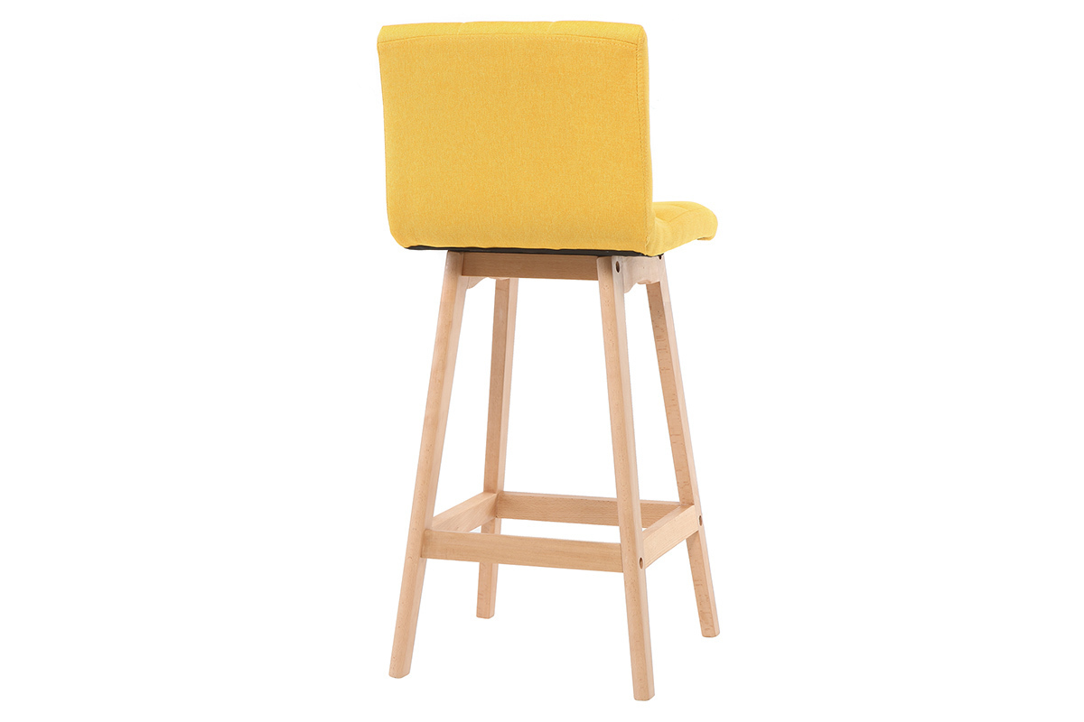Sgabello da bar legno e giallo 65cm set di 2 KLARIS
