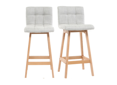 Sgabello da bar legno e grigio perla 65cm gruppo di 2 KLARIS