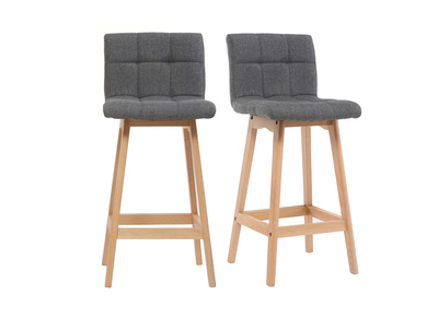 Sgabello da bar legno e grigio scuro 65cm gruppo di 2 KLARIS
