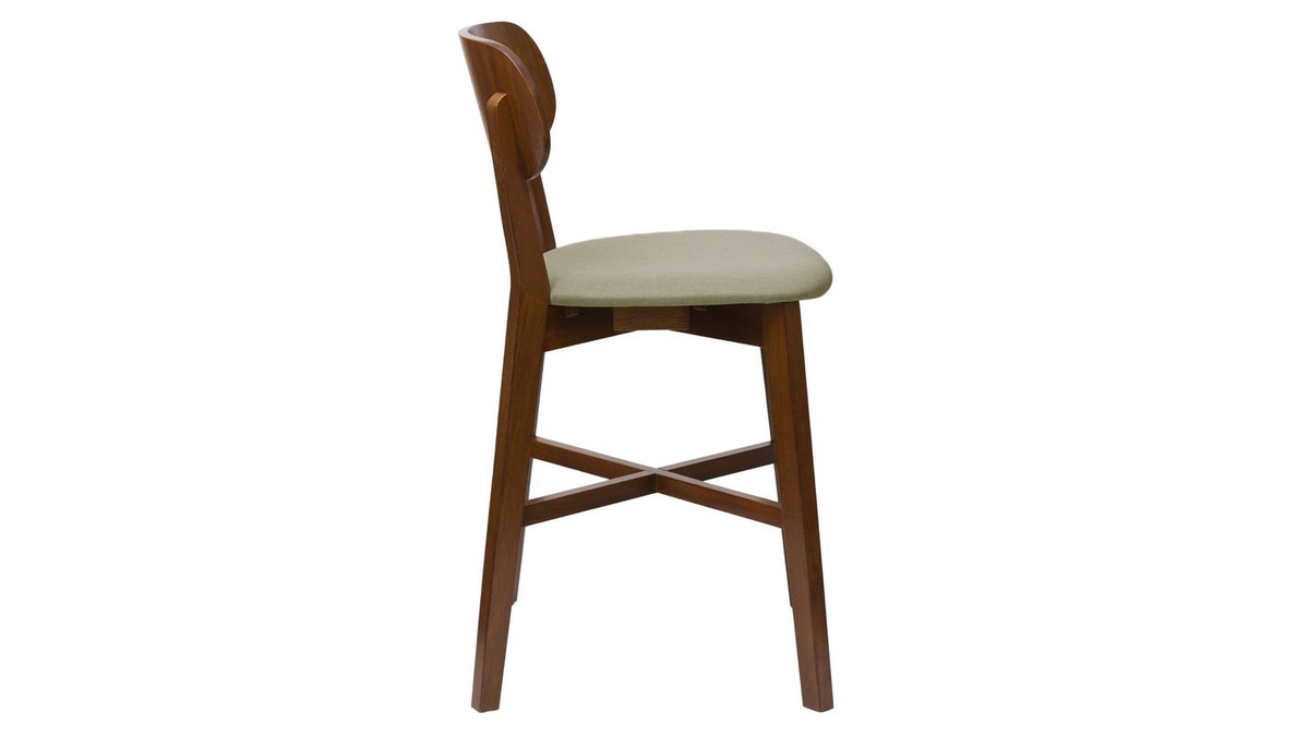 Sgabello da bar noce e seduta marron glac H65 cm LUCIA