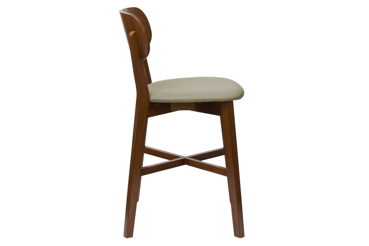 Sgabello da bar noce e seduta marron glac H65 cm LUCIA